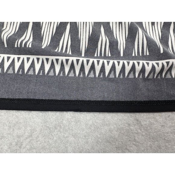 Chicos‎ Size 3 Womens Maxi Skirt Geometric Tribal Print Black & White Side Slit - Picture 15 of 16